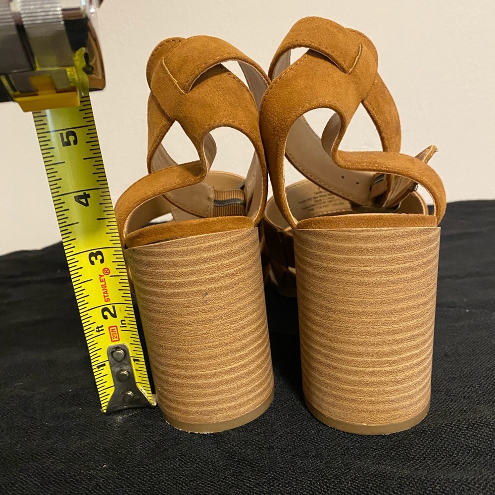 Tan Block Heel Sandals - Picture 3 of 5
